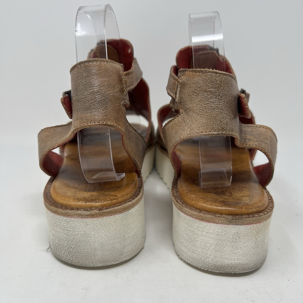 Bed Stu Clancy Buckle Platform Sandals Women's Size 10 Brown Leather Boho Rustic - Picture 9 of 11